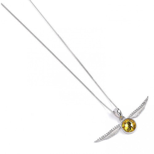 Harry Potter Sterling Silver Golden Snitch Crystal Necklace