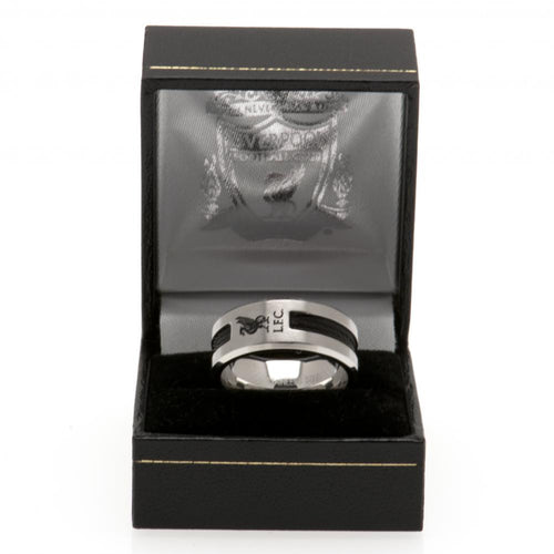 Liverpool FC Black Inlay Ring Small