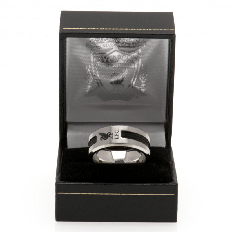 Liverpool FC Black Inlay Ring Small