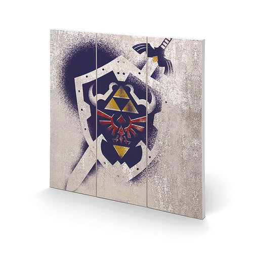 The Legend Of Zelda Shield Wood Print